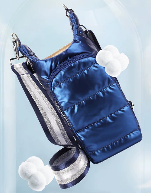 Load image into Gallery viewer, HydroCarry Puffer Tote – Adjustable Strap Water Bottle Carrier for Outdoor Travel & Daily Adventures