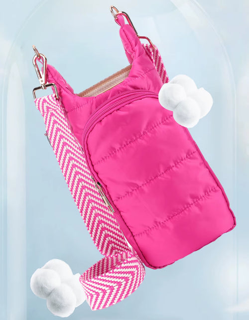 Load image into Gallery viewer, HydroCarry Puffer Tote – Adjustable Strap Water Bottle Carrier for Outdoor Travel & Daily Adventures