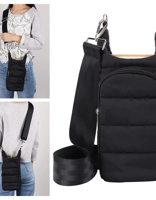 Load image into Gallery viewer, HydroCarry Puffer Tote – Adjustable Strap Water Bottle Carrier for Outdoor Travel & Daily Adventures