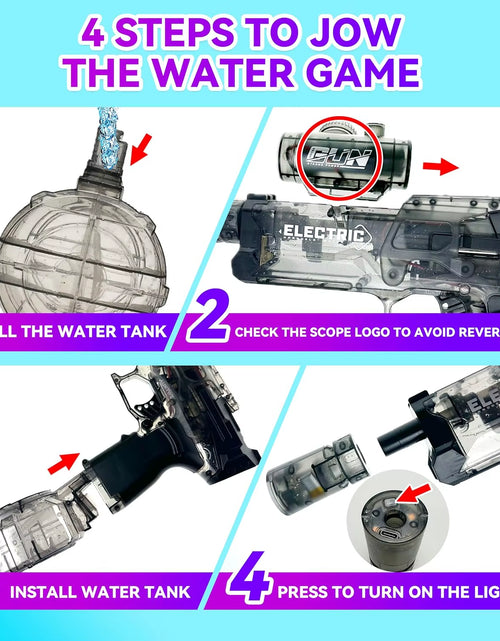 Load image into Gallery viewer, Electric Continuous Firing Water Gun Fully Automatic with Light Flame Large Capacity Water Blaster Summer Outdoor Beach Toy