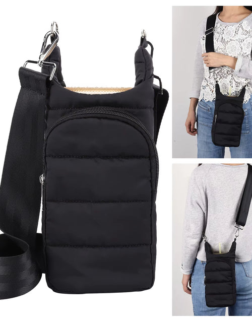 Load image into Gallery viewer, HydroCarry Puffer Tote – Adjustable Strap Water Bottle Carrier for Outdoor Travel & Daily Adventures