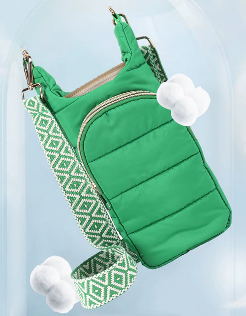 Load image into Gallery viewer, HydroCarry Puffer Tote – Adjustable Strap Water Bottle Carrier for Outdoor Travel & Daily Adventures