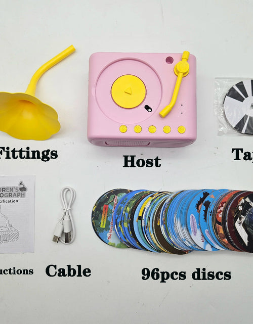 Load image into Gallery viewer, Children'S Phonograph Story Music Player Toddler Toys Kids Gramophone with 96 Cards Early Childhood Education Birthday Gift