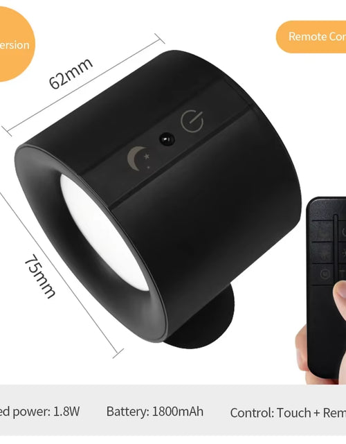 Load image into Gallery viewer, GlowFlex Touch Wall Lamp – Dual Head LED Light with Remote, 360° Rotation & USB Rechargeable Design