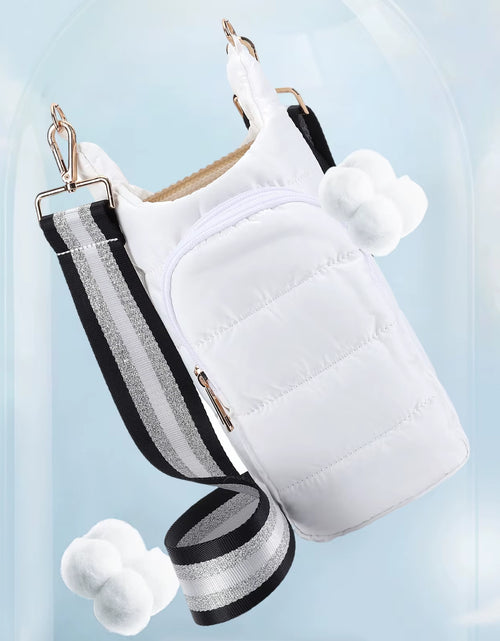 Load image into Gallery viewer, HydroCarry Puffer Tote – Adjustable Strap Water Bottle Carrier for Outdoor Travel & Daily Adventures