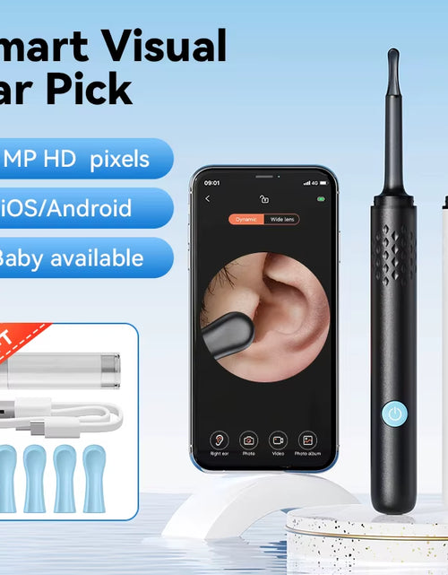 Load image into Gallery viewer, ClearView WiFi Ear Camera – HD Visual Ear Cleaner with LED Lights &amp; Mini Earpick
