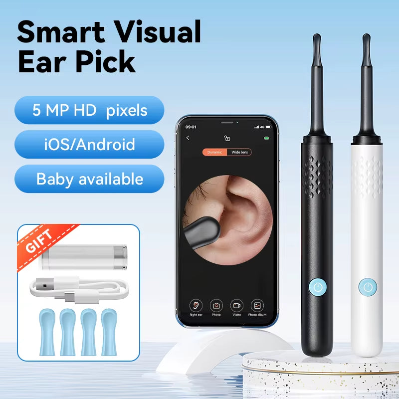 ClearView WiFi Ear Camera – HD Visual Ear Cleaner with LED Lights & Mini Earpick